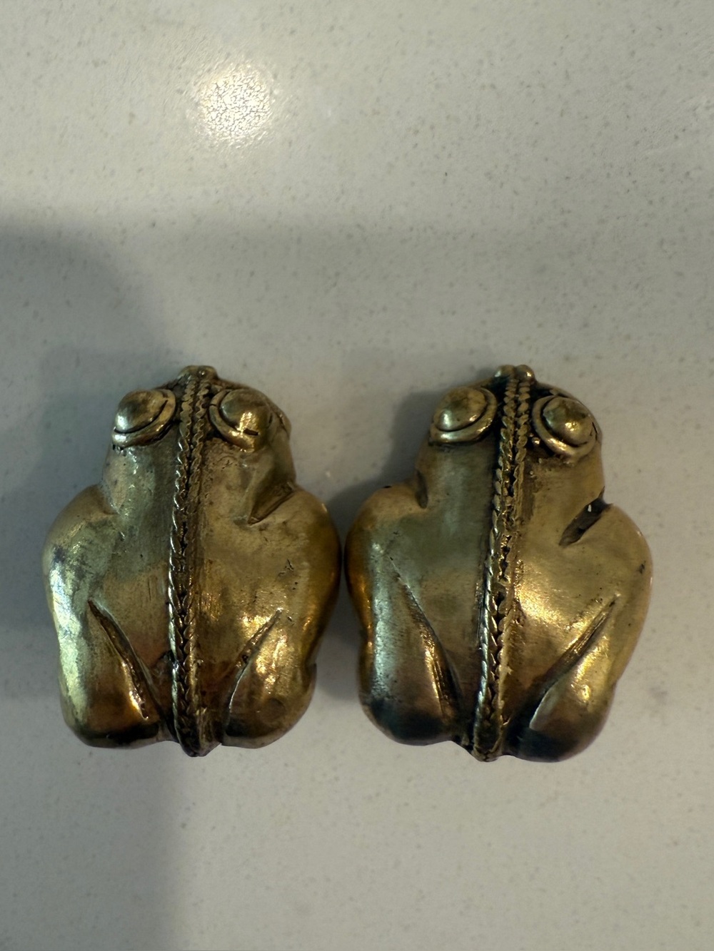 Frog Clip On Earrings Gold Tone